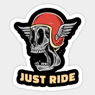 JUST RIDE WITH SKULL Sticker